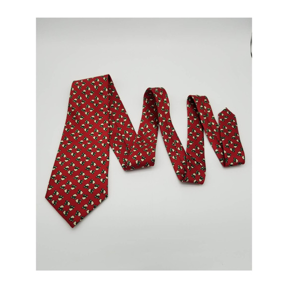 Man Road Mens Neck Tie Horse Head Red Green Polyester Handmade Equestrian - Picture 2 of 5